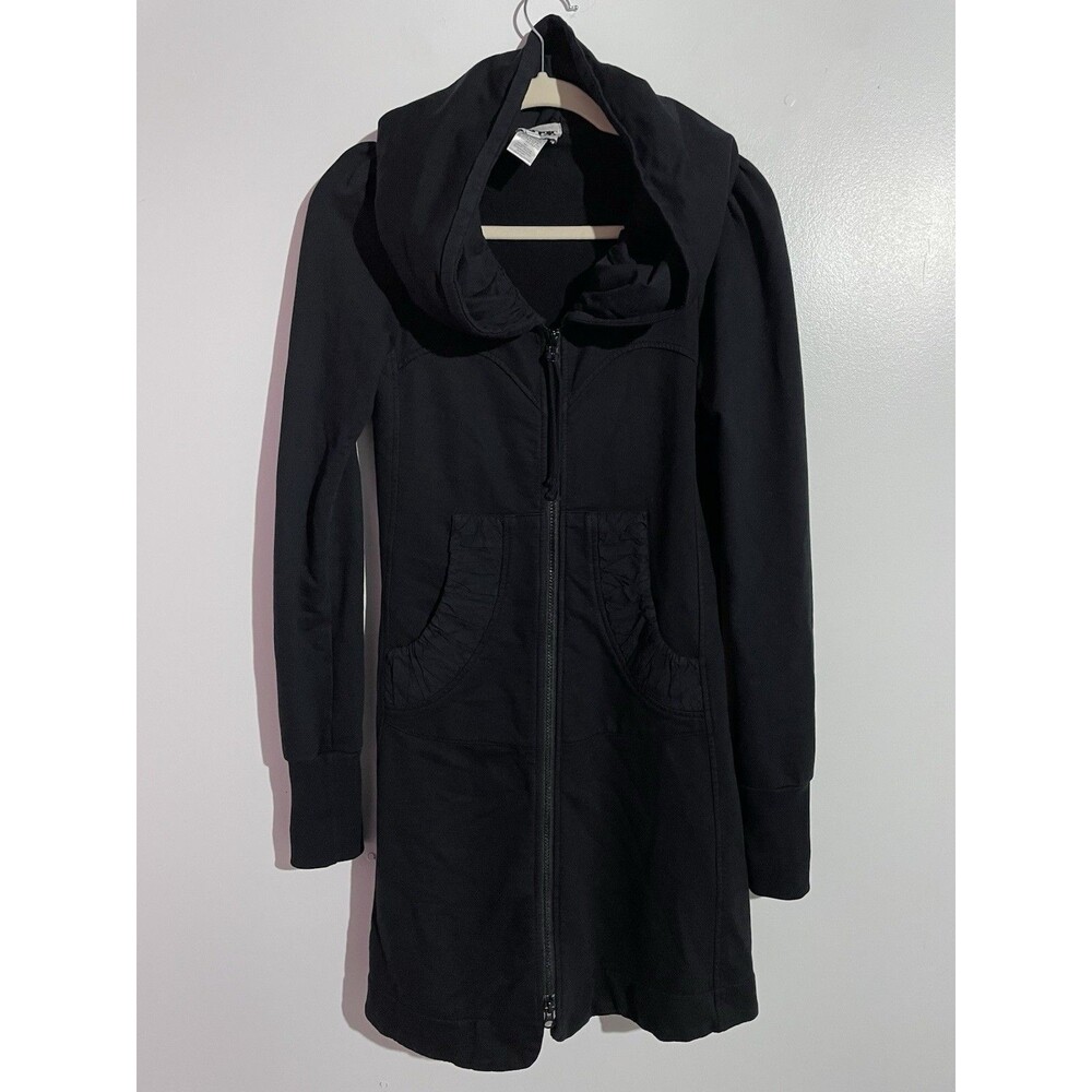 Prairie Underground Jacket XS‎ Black Long Cloak Granola Girl Hooded Gothic USA